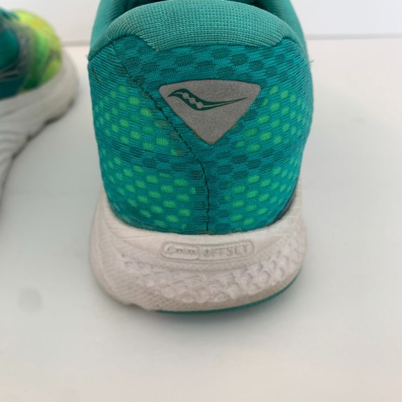 Saucony Neon Green & Teal Kinvara 7 Everun Running Shoes - Picture 13 of 13